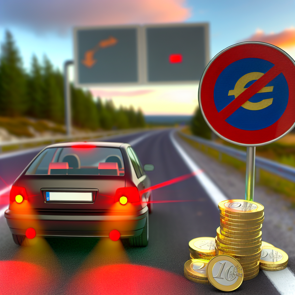 "Attenzione: Guida di auto vietata, multa di 1166€ in caso di controllo!"